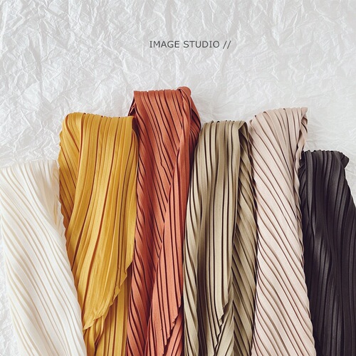Korean Dongdaemun Folded Solid Color Hair Tie Spring and Summer Thin Long Silk Scarf Artistic Style Girl Solid Color Headscarf