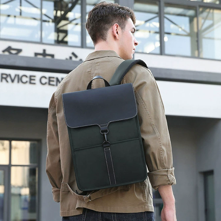Men's fashionable backpack, laptop, school bag for leisure for elementary school students, waterproof bag, simple and elegant design, business version, 15inch