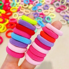 儿童耐用糖果色毛巾圈婴儿高弹拇指发圈女宝宝皮筋头绳不伤发头饰