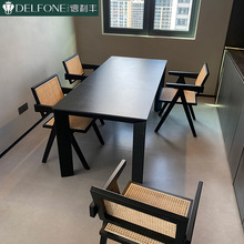 意式极简德利丰岩板餐桌会议台长方形现代简约轻奢家用小户型饭桌