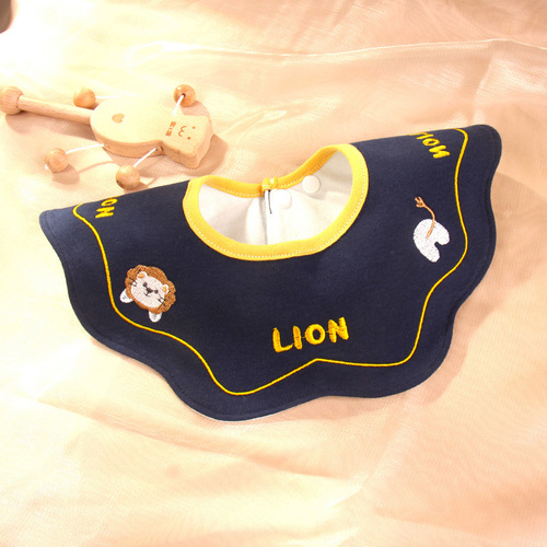  new embroidered 360-degree rotatable male and female baby bibs newborn double scarf baby saliva towel