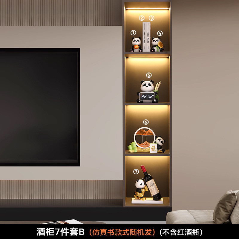 팬더 와인 캐비닛 장식품 거실 입구 와인 랙 홈 장식 창조적 인 와인 랙 TV 캐비닛 공예 하이 엔드
