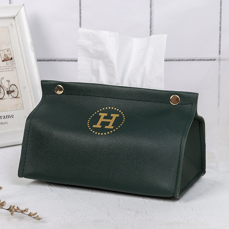 Nuevo hotel de estilo nórdico caja de pañuelos de cuero ins estilo hogar sala de estar de almacenamiento de escritorio caja de pañuelos de cuero PU