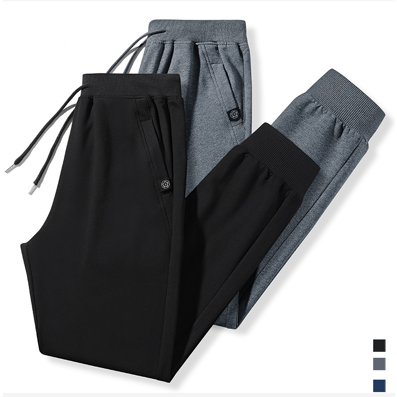 Autumn and Winter New Men's Sports Pants Plus Size Solid Color Loose Cuffed Jogger Casual Pants for Outdoor Wear Sweatpants