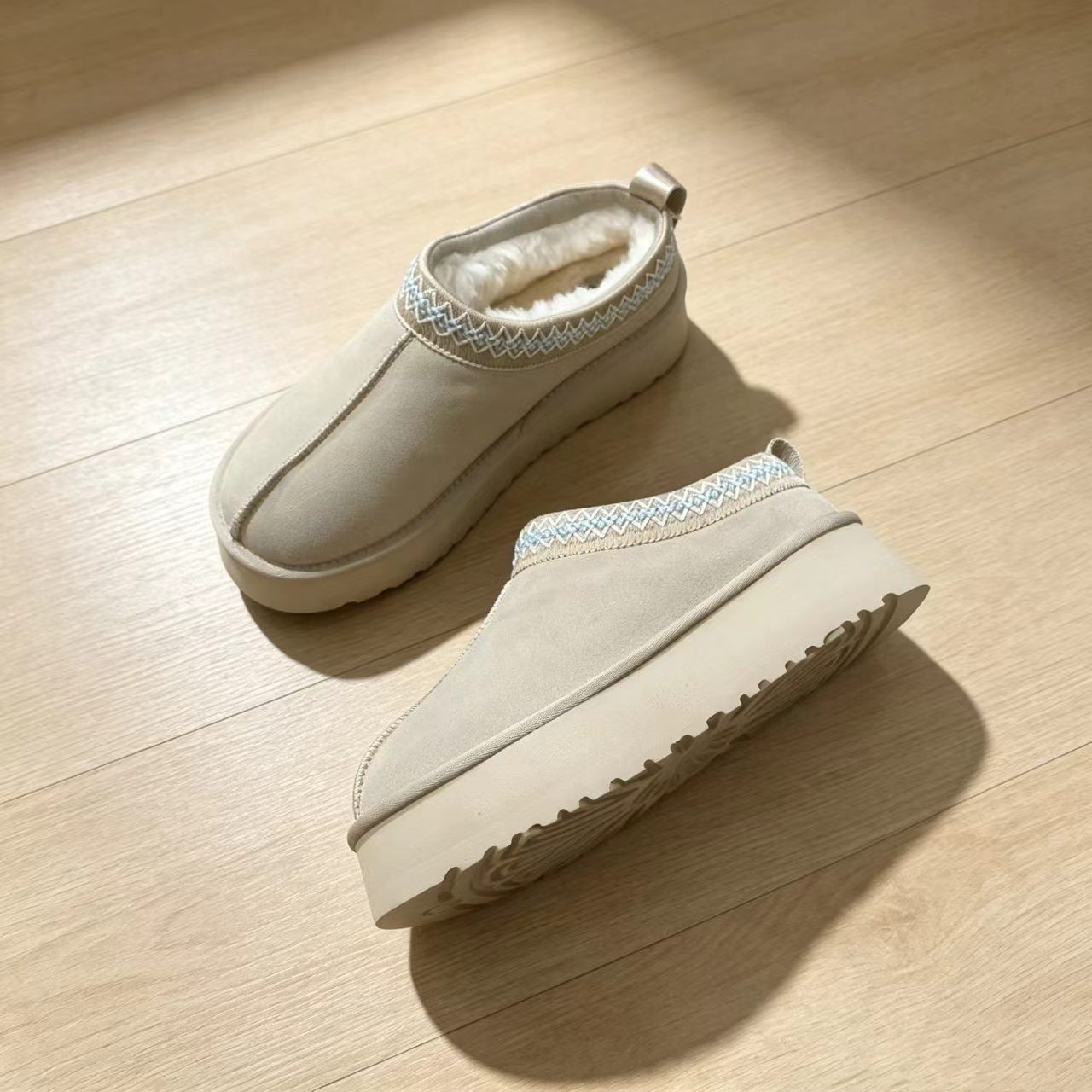 Botas de Nieve Bajas para Mujer de Piel de Vaca y Mezcla de Lana, Antideslizantes y Térmicas, para Uso Diario