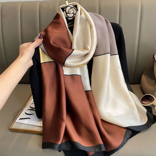 Spring and summer new decorative scarves for women, fashionable decorative shawls, color matching travel sun protection silk scarves and beach towels