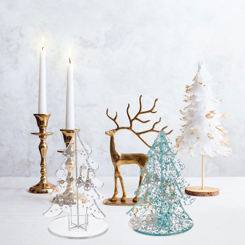 耳钉收纳盒圣诞主题亚克力耳环展示架女士耳环架首饰架