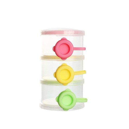 Baby side-out milk powder box, portable out-and-out large-capacity newborn three-layer milk powder can, sealed and divided milk powder compartment