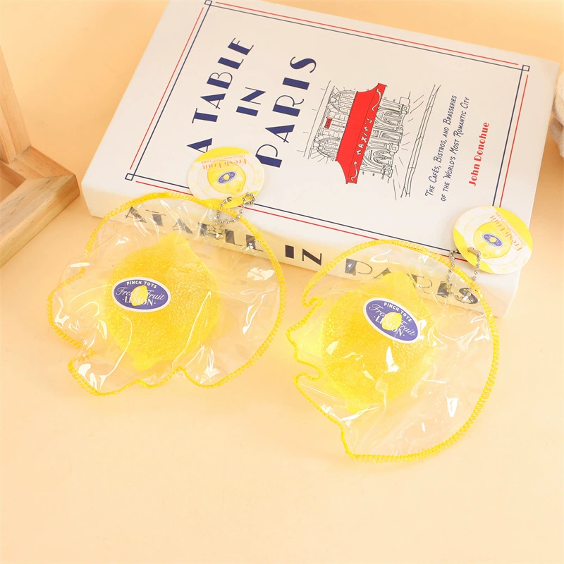 Прозрачная игрушка для снятия стресса с лимонной строчкой, быстрый отскок, новая реалистичная мягкая игрушка для снятия стресса с фруктами.