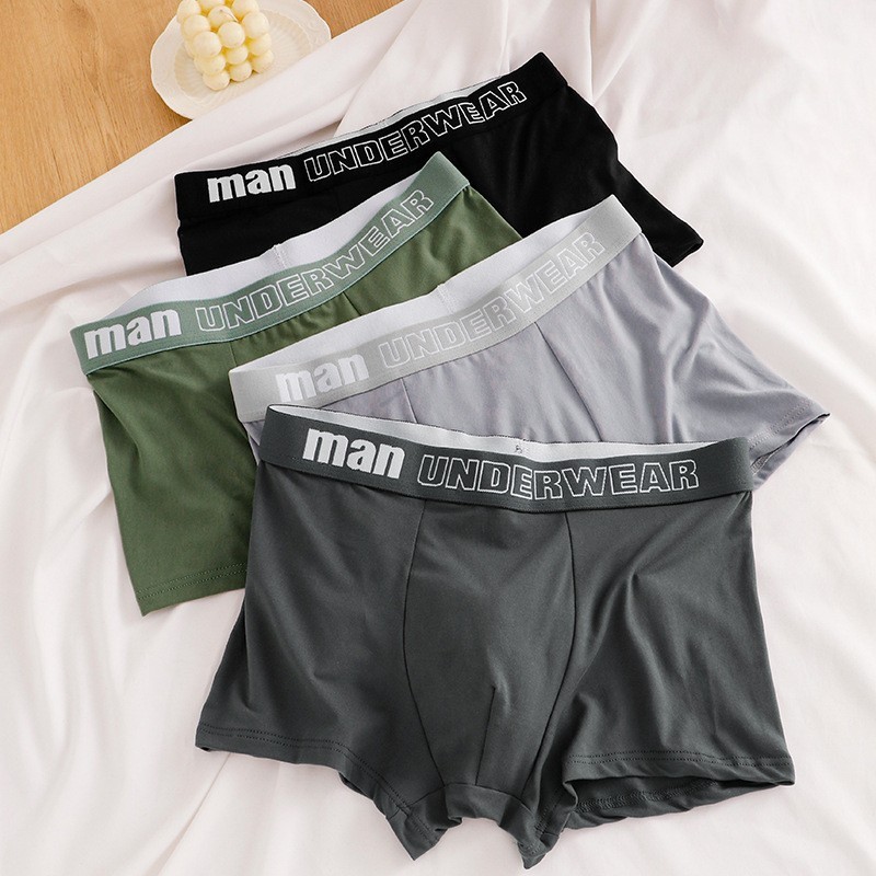 Men's Breathable Mid-Rise Boxer Briefs for All Seasons, Solid Color, with a Special Positioning Waistband for Dropshipping