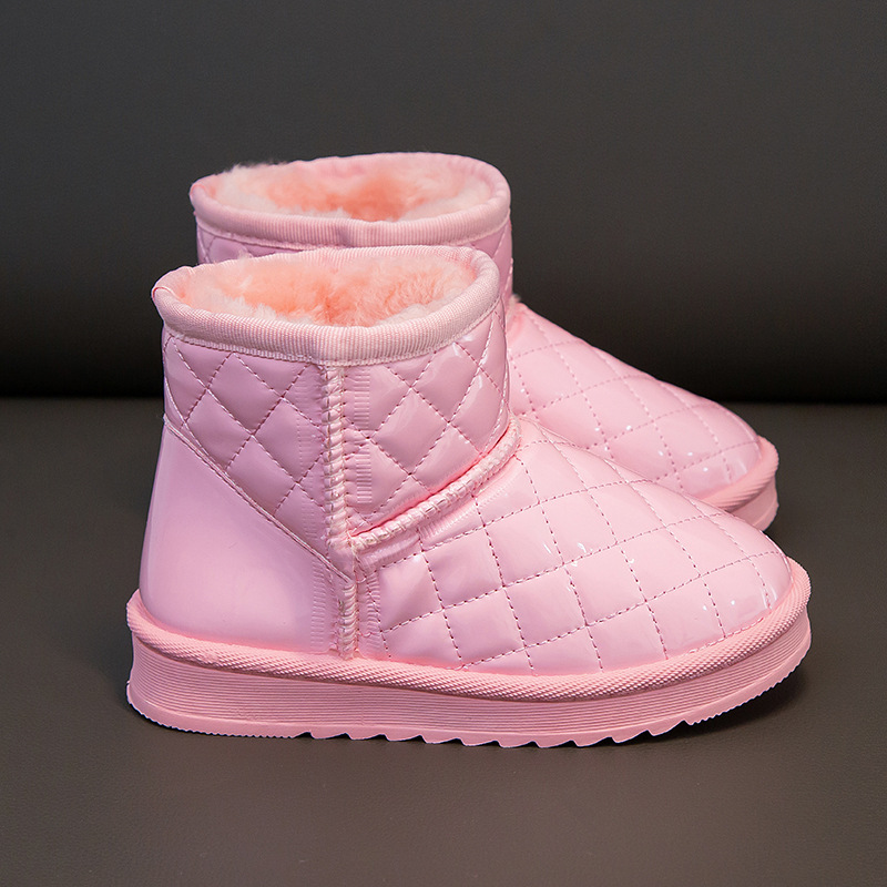 Botas de nieve para niños 2022 zapatos de algodón para niños nuevos de invierno botas cortas forradas de vellón para bebés botas de algodón engrosadas cálidas para niñas