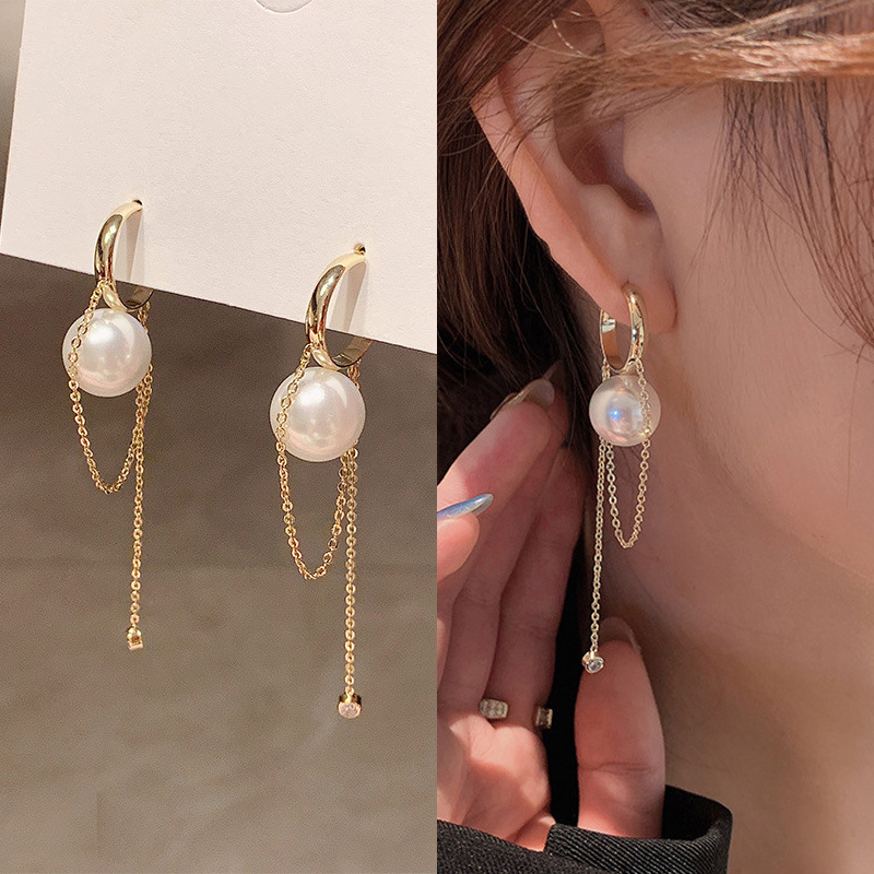 Zirkonia Und Perlen Ohrstecker Für Damen Elegant Für Den Alltag_voghion.com