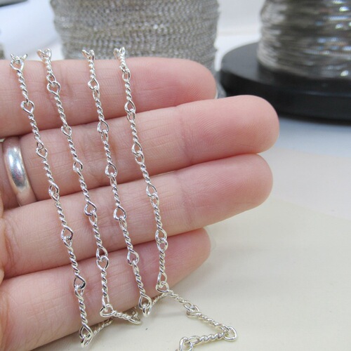 s925 sterling silver hemp rope chain diy semi-finished chain to make bracelet necklace sweater chain material loose chain extension chain