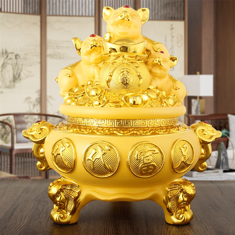 Lucky Golden pig decoration large piggy bank generation rich adult creative piggy bank company store opening gift Lucky Golden pig decoration large piggy bank generation rich adult creative piggy bank company store opening gift