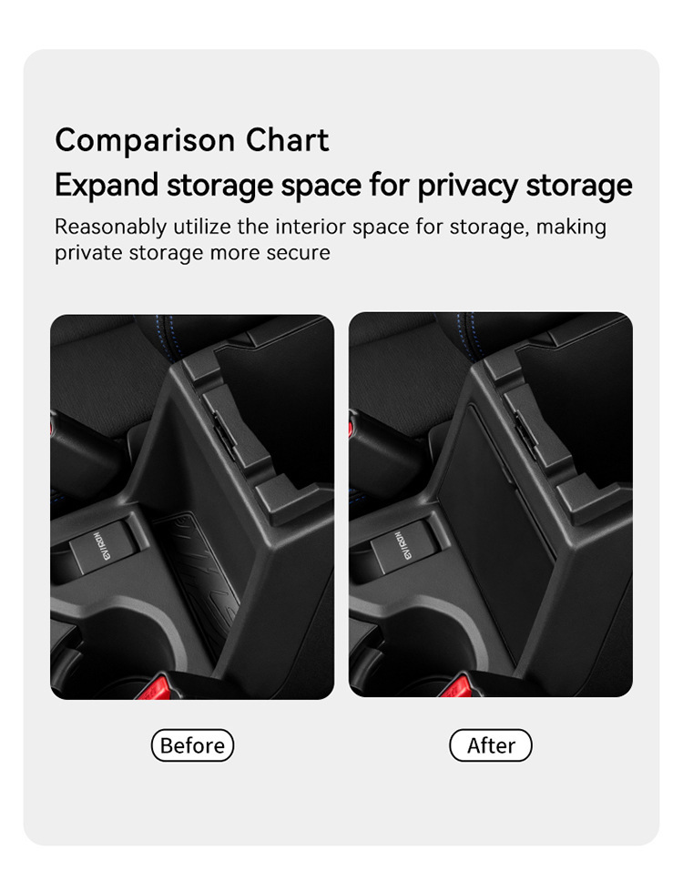 Suitable for 25 Subaru Forester Armrest Boxes, Hidden Storage Boxes, Storage and Storage Car Supplies Modification Accessories