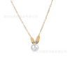 Rabbit from pearl, necklace, cute chain for key bag  stainless steel, internet celebrity