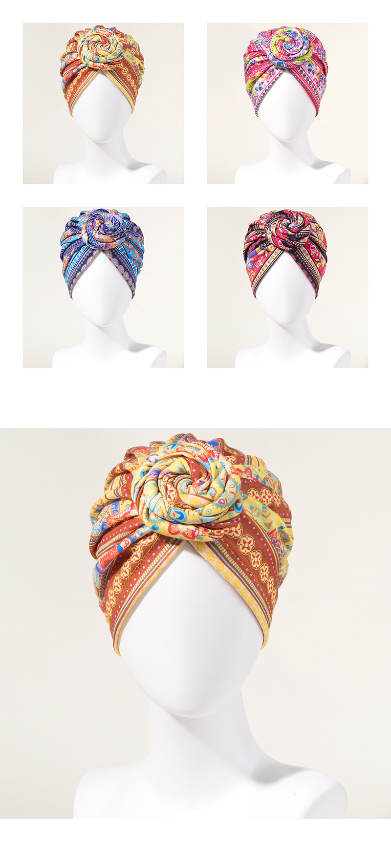 Women's Elegant Basic Ethnic Style Color Block Stripe Eaveless Beanie Hat display picture 1