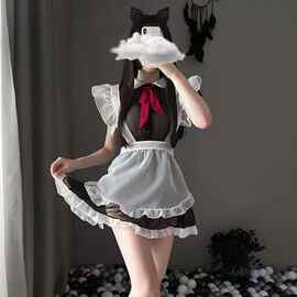 情趣内衣制服诱惑绑带围裙网纱透视角色扮演镂空性感女仆装