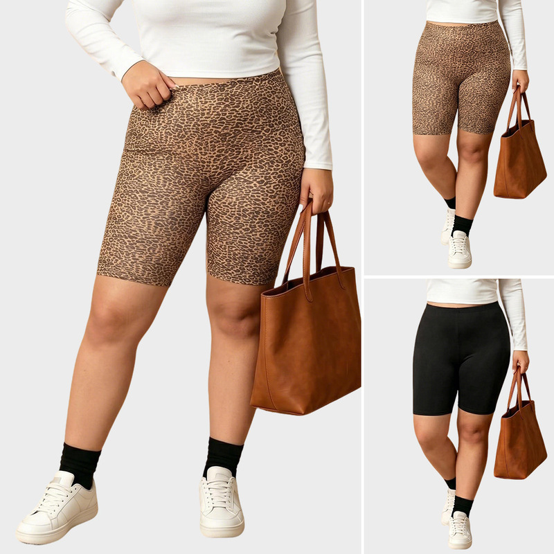Original Foreign Trade Leopard Print High-Waisted Hip-Lifting Cycling Shorts for Women, Versatile Solid Color Tight-Fitting Pants for Sports, Running, and Yoga Original Foreign Trade Leopard Print High-Waisted Hip-Lifting Cycling Shorts for Women, Versatile Solid Color Tight-Fitting Pants for Sports, Running, and Yoga