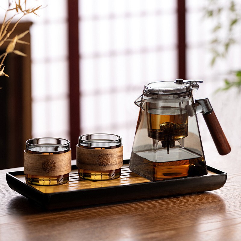 Teapot for brewing tea, household glass teacup with tea-water separation, tea set, 2026 new model, high-temperature resistant, large capacity Teapot for brewing tea, household glass teacup with tea-water separation, tea set, 2026 new model, high-temperature resistant, large capacity