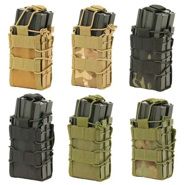 5.56 Tiger Trial Double-Layer Sraps Bag Outdoor Tactical Storage Bag Vest Waist Seal MOLLE Accessory Bag Functional Bag