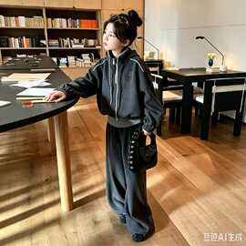 女童运动套装秋款2026新款儿童女孩韩系穿搭休闲卫衣长裤两件套潮