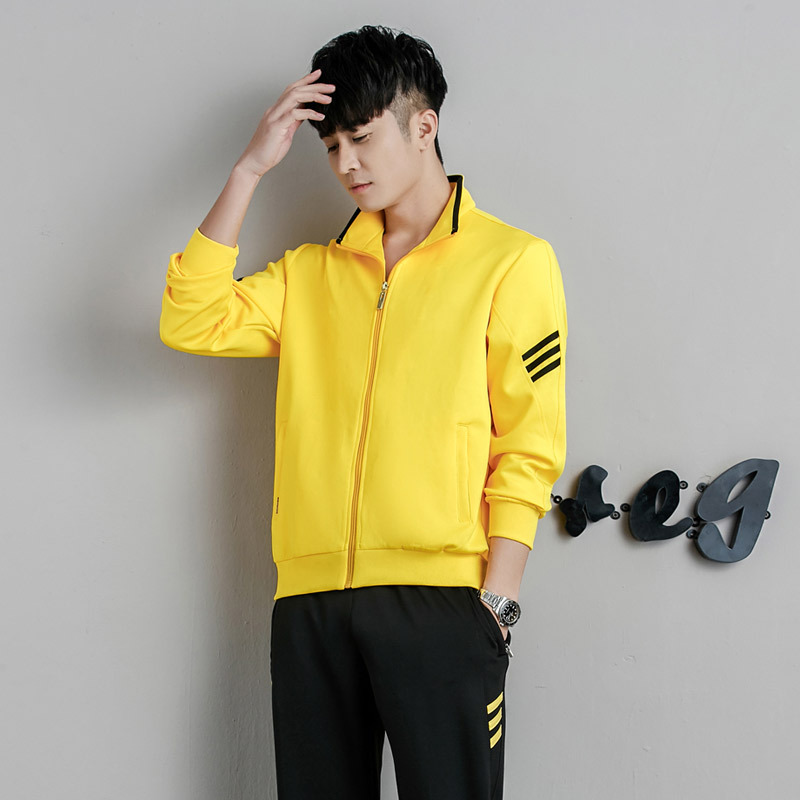 Traje deportivo informal de tres rayas para hombre, talla grande, sudadera moderna, chaqueta deportiva de otoño para hombre, pantalones de talla grande para mujer.