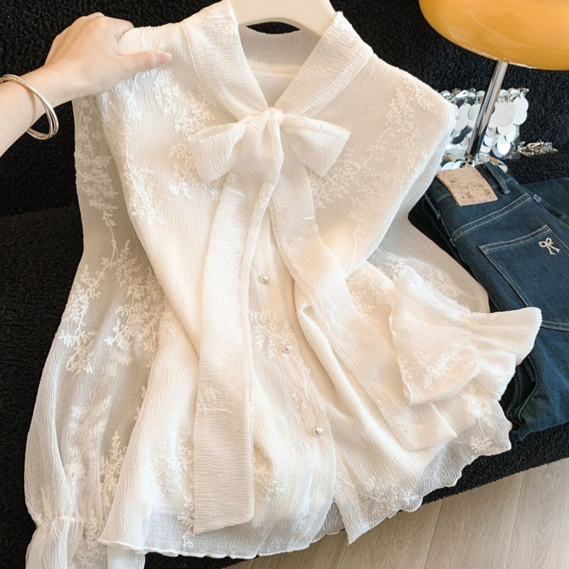 French-Style Lace Shirt for Women, Long-Sleeve, Early Spring 2026 New Design, Stylish Base Shirt, Trendy Top French-Style Lace Shirt for Women, Long-Sleeve, Early Spring 2026 New Design, Stylish Base Shirt, Trendy Top