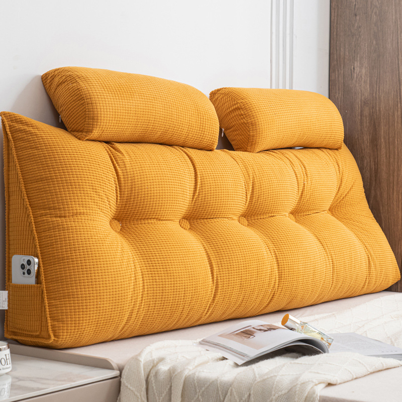 2025 新クリームスタイル寝室のベッドサイドクッション畳ソフトパッケージ腰サポート背もたれソファ出窓半分横たわる枕