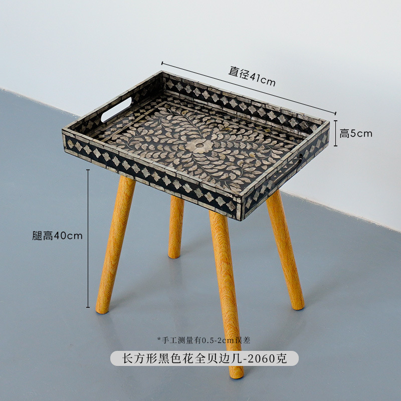 Mesa de té de madera sólida, mesa de té de madera sólida, sofá de salón, mesa redonda de balcón, mesa de té de almacenamiento en el hogar