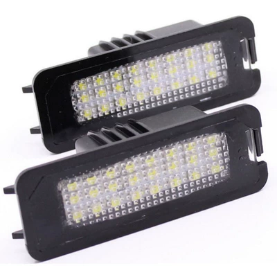 black frame, 2 pieces, License plate lamp