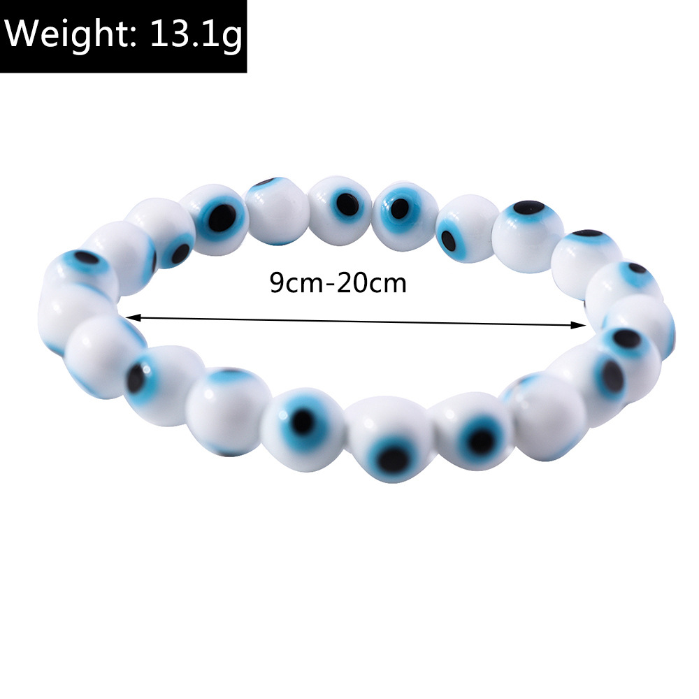 16g Weight Stretch Adjustable Clasp Closure Type Bracelets Classification Resin Chain Material Beaded Chain Chain Type 1 Piece Quantity Holiday, Daily Occasion Resin Material Eye Pattern All Seasons Season Women's Gender Vintage Style Style Vintage Style Eye Resin Beaded Chain Stretch Adjustable Beaded Bracelets Wholesale 无