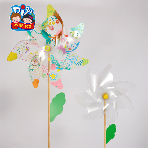 Colorful Graffiti Windmill Wholesale Delivery Handmade DIY Children's Painting Art Scenic Area Hot Products Plastic Spring Outing