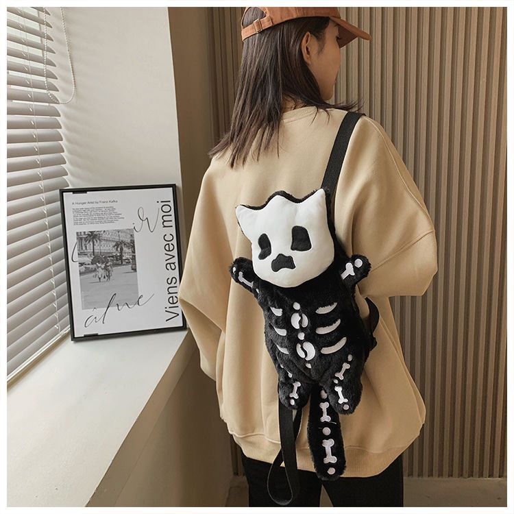 Starbucks Limited Edition Little Devil Capsule Water Cup Bag Ugly Cute Stuffed Bag Halloween Skeleton Backpack School Bag