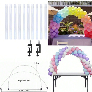 12 Crystal Tube Table Clip Arch Set Balloon Stand Bendable Birthday Party Decoration Props Wholesale