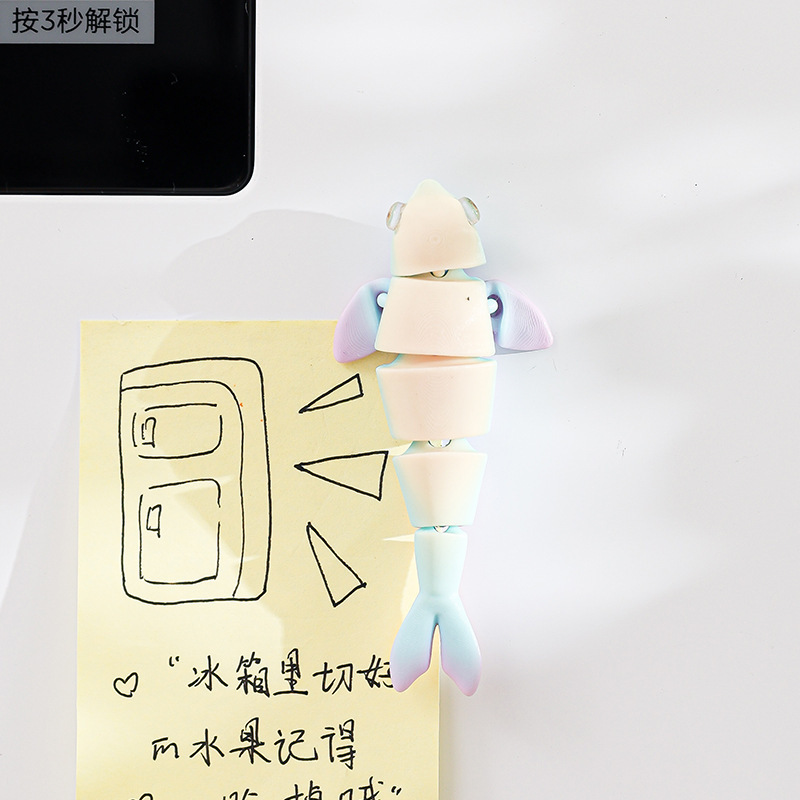 跨境热销3D打印冰箱贴创意海洋动物摆件关节可活动玩具礼物装饰品|undefined