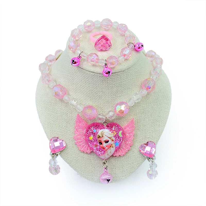 Children's necklace and bracelet, ear clips, hairgrip for princess, earrings, cartoon ring, hair accessory