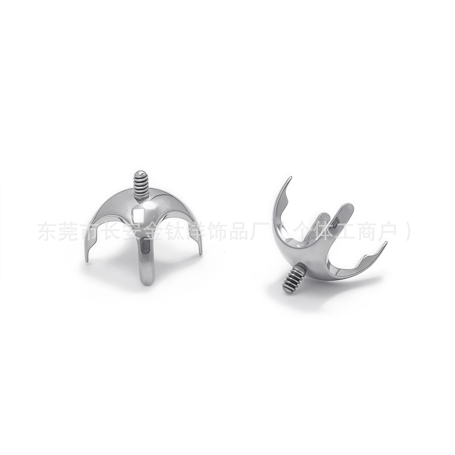 F136 Titanium 8mm Round Bottom Four-Prong Empty Setting DIY Claw Setting Eight-Sided Rose-Cut Zircon G23 Titanium Alloy Jewelry detail image 7