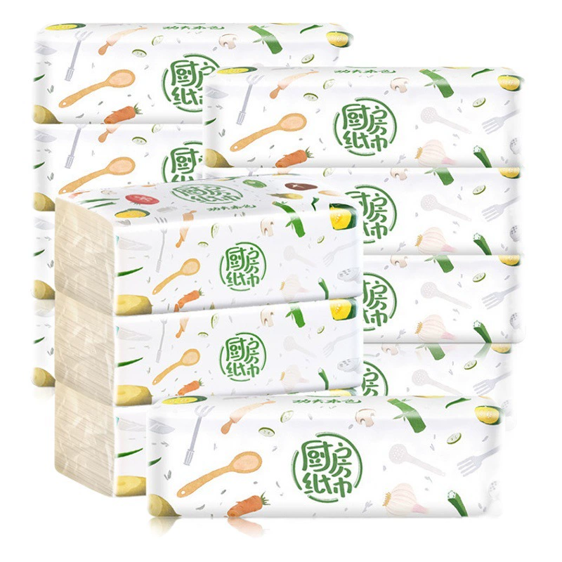 Растительная кухонная бумага 12 пачек натуральной маслопоглощающей бумаги, целая коробка салфеток, бытовые Сменные бумажные полотенца из бамбуковой массы оптом
