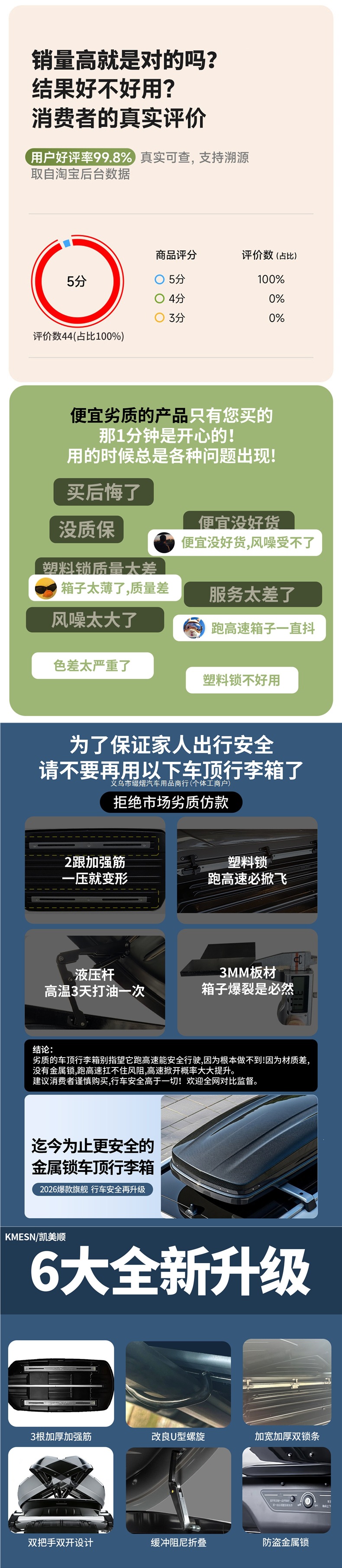 Roof luggage box, universal for SUVs, large-capacity travel box, recessed car roof box, roof luggage accessory