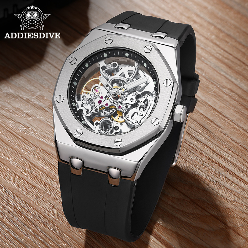 Transparent Men's High-Bottom Fully Automatic Mechanical Watch Cut Out Waterproof Sports Menwatches Wholesale Dropshipping