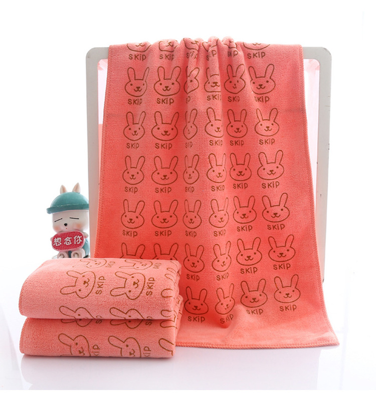 Bunny printed fine fiber small children's towel baby baby face towel gift advertising towel wholesale embroidered logo
