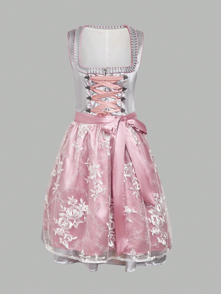 Set gonna stile cameriera donna vestito con spalline moda europea_voghion.com