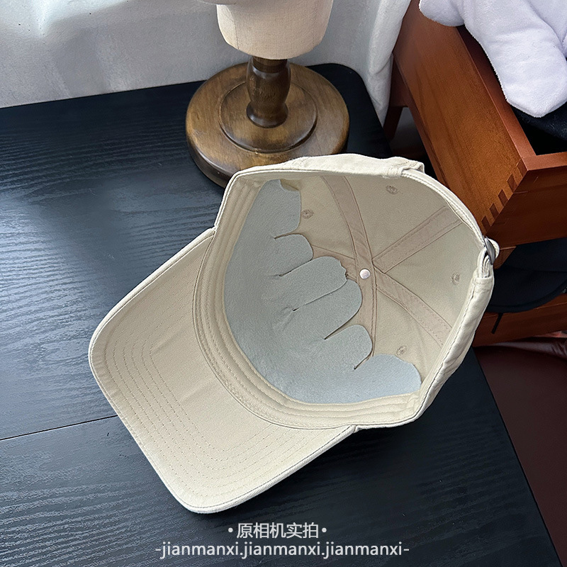 软顶水洗字母做旧刺绣鸭舌帽女韩版四季百搭遮阳棒球帽男显脸小|undefined