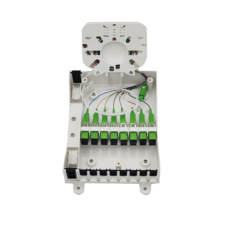 FTTH光纤入户箱8芯光缆分纤箱外贸款8芯塑料终端盒ODB分纤箱