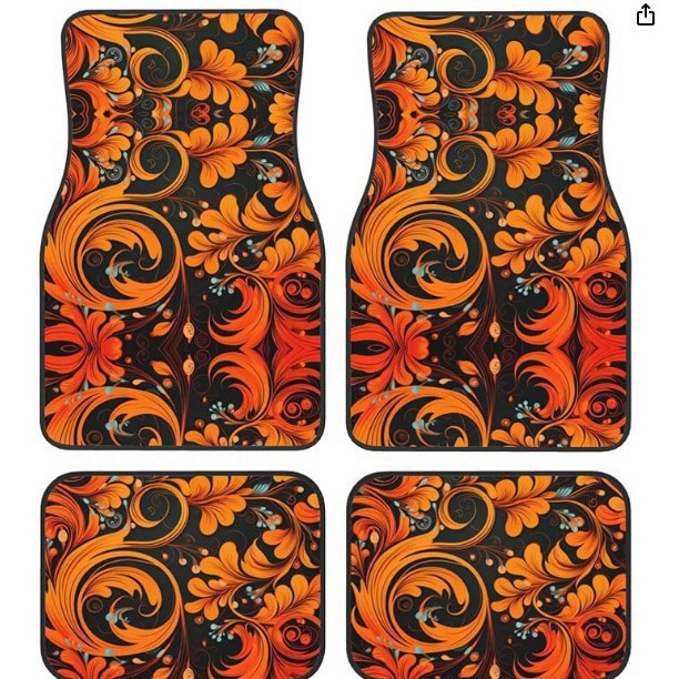Cross-Border Temu Hot-Selling Jit Bohemian Retro Ethnic Style Car Floor Mats Four-Piece Set Wear-Resistant Wholesale Non-Slip