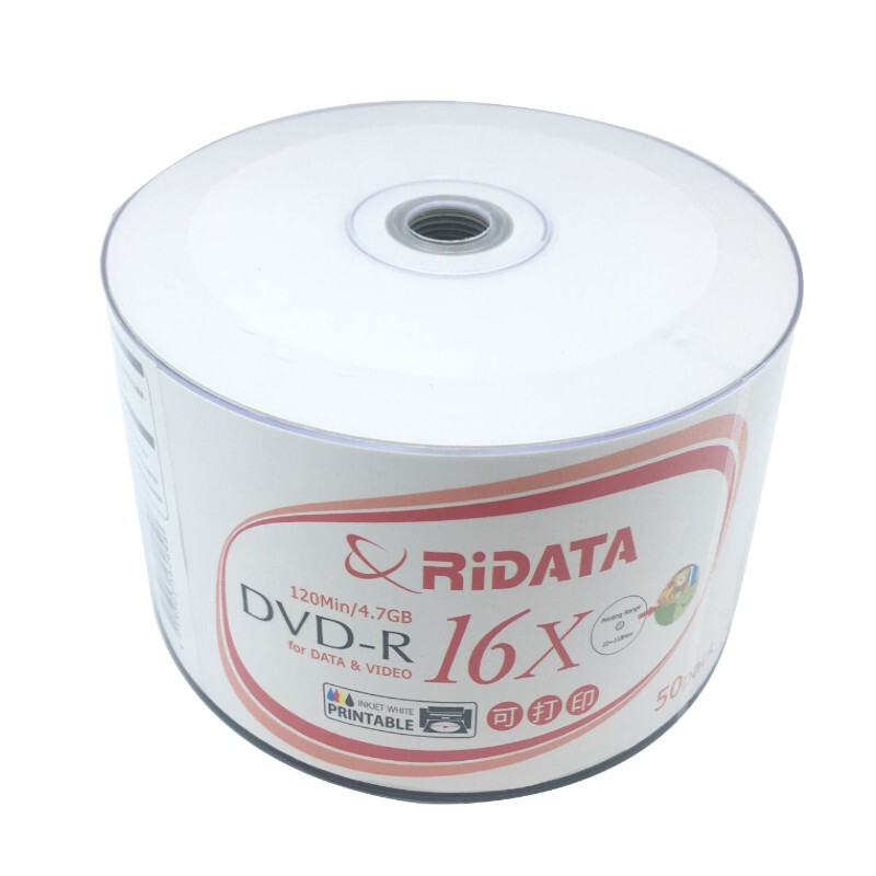 Ryderridata Printable Disc DVD-R 16X Blank Recording Disc 4.7GB Large Capacity Disc 50