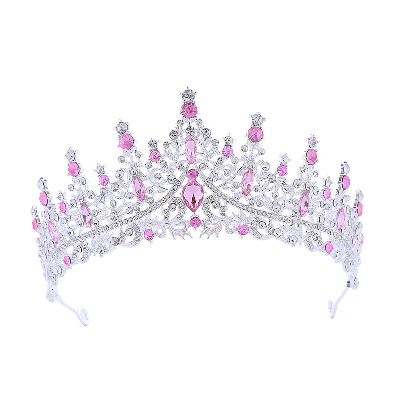 Estilo europeo transfronterizo nupcial corona de aleación accesorios para el cabello boda rhinestone diadema electrochapado cumpleaños corona cena boda tocado