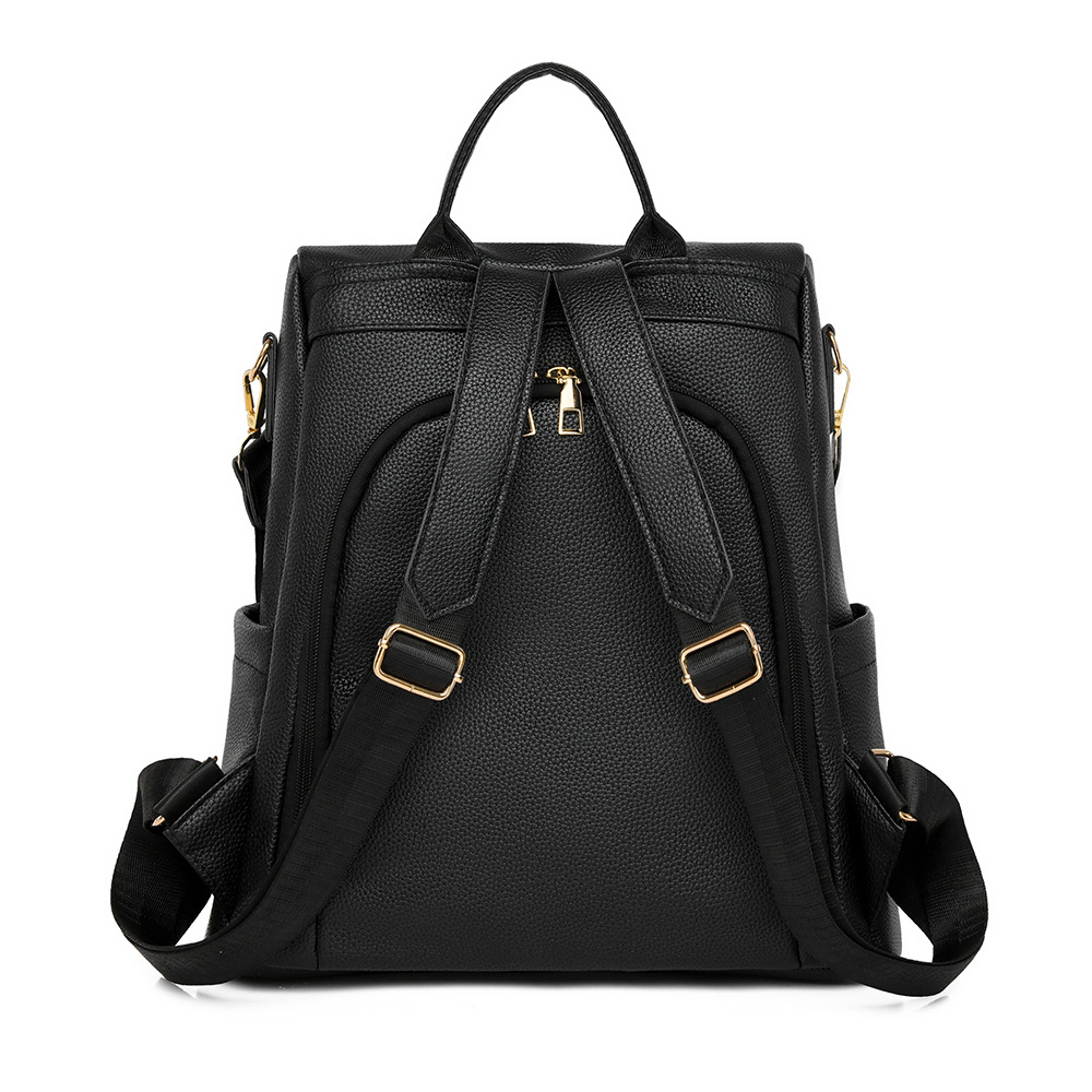 2024 nuevas damas casuales de cuero suave mochila antirrobo moda borla color de contraste mochila de viaje de gran capacidad al por mayor