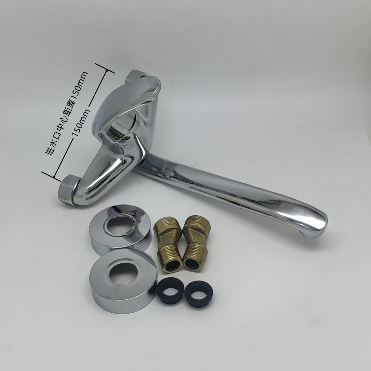 Two-hole concealed installation of Jishi Duo mixed water kitchen balcony faucet, wall-mounted concealed installation of cold and hot sink faucet manufacturer full figure